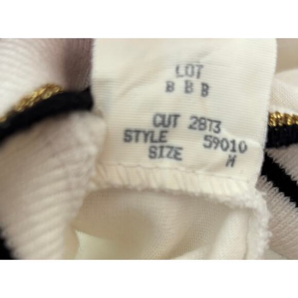 Karen Kane Women’s Medium Cream V-Neck Knit Top Black Gold Trim Classic Resort - Picture 5 of 7